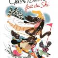 Chien pourri fait du ski